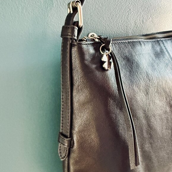 LUCKY BRAND Leif Hobo Bag - Black Genuine Leather Shoulder/Crossbody Bag NWT - Picture 8 of 14